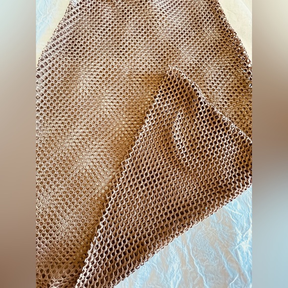 Tan Fishnet Long Beach Coverup small/medium - Picture 5 of 5